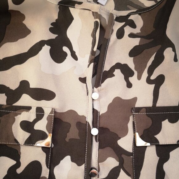 FDJ French Dressing Jeans Ladies Camo Print Size 10 Blouse - Picture 8 of 12